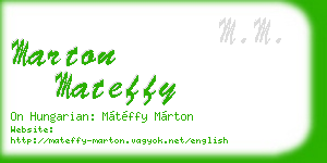 marton mateffy business card