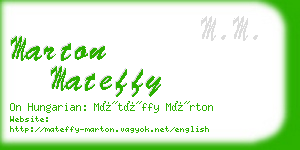 marton mateffy business card